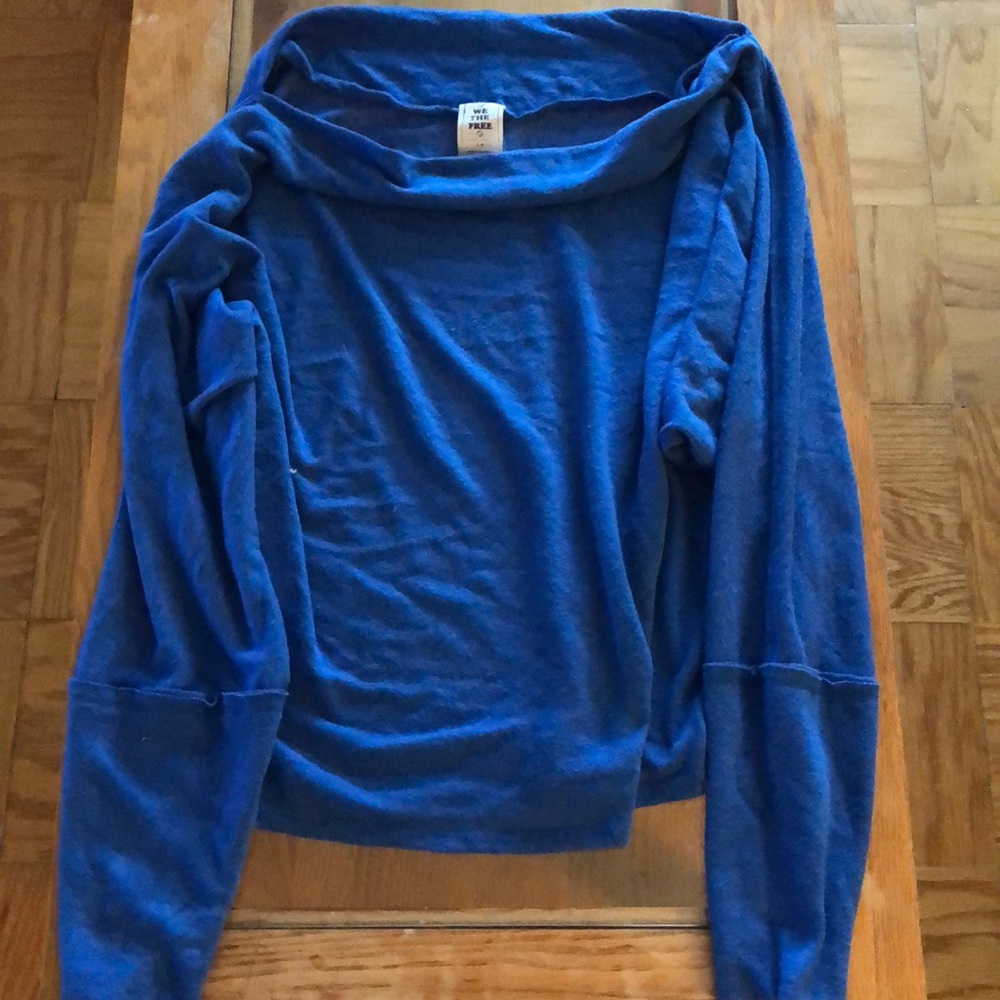Free People We The Free Off the Shoulder Blue Top